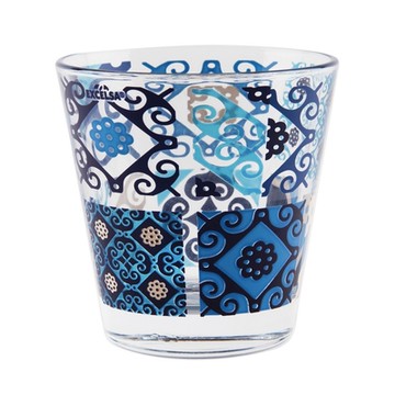 《EXCELSA》Maiolica玻璃杯3入-海藍250ml-- 水杯 茶杯 咖啡杯