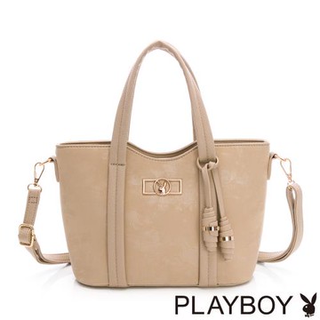 PLAYBOY - 手提包附長背帶  Satin系列 - 卡其色