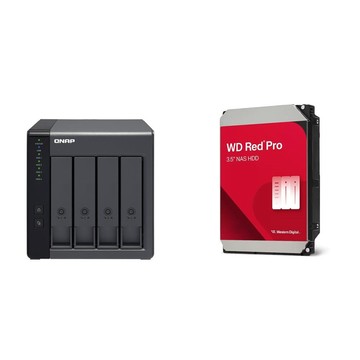 QNAP 〈鈔省價〉TR-004 NAS 磁碟陣列外接盒+WD 紅標 Pro 8TB NAS硬碟(X2)