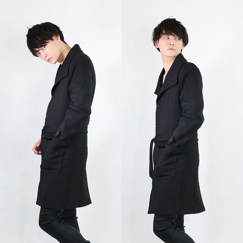 黒 トレンチコート メンズ ロングコート、トレンチコート、男性用