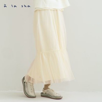 a la sha 網紗層次中長裙