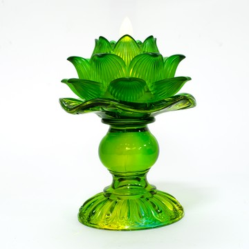 新韻傳音蓮花造型電子蠟燭 蓮華心燈-綠色(單支套組)