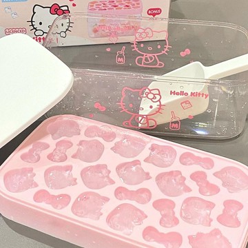 【臺灣出貨】Hellokitty硅膠冰格模具按壓式製冰儲冰盒三麗鷗可愛造型冰塊模具