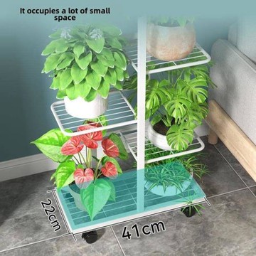 歐式花架鐵多層室內客廳陽臺儲物架Pothos花盆架落地家居地板拉車