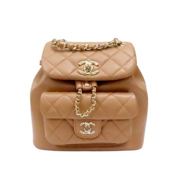 【二手名牌BRAND OFF】CHANEL 香奈兒 淺褐色 皮革 Metiers d′art 後背包 AS2908