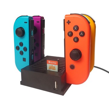 批發任天堂switch手柄充電器帶16個卡槽joycon四座充充電底座oled【宜家良品百貨】