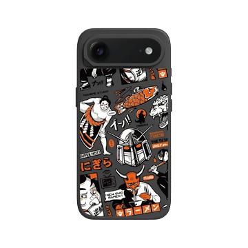 iPhone Air SolidX 黑 - Paiheme Studio - Black Orange Mix-透明