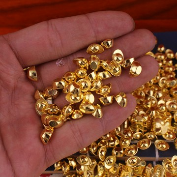 【1台幣2個】實心亮面小元寶仿真元寶擺件 聚寶盆米缸桌面創意裝禮品金屬工藝品