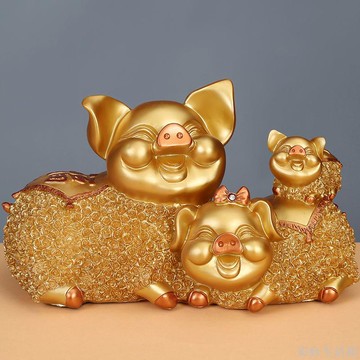 創意招財金豬擺件家居客廳酒柜裝飾品電視柜新房結婚禮物開業禮品