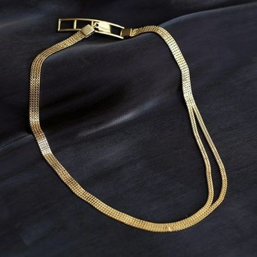 MoonDy 18k金項鍊 純銀項鍊 choker 154 個性項鍊 韓國項鍊 扁蛇骨鍊