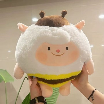 台灣-出貨💖dongdong小羊蛋仔派對周邊公仔毛絨玩具蜜蜂羊蜜抱枕送女生日禮物