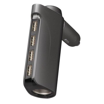 日本CARMATE快美特車載自動識別一拖四USB 點煙器 車充 充電器