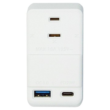 POLYWELL 寶利威爾 USB+Type-C 20W快充電源1轉3壁插  PW15-T05-A077  1個