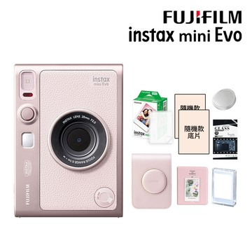 【原廠皮套40張底片組合】富士 Fujifilm Instax Mini EVO (玫瑰粉) 拍立得相機 印相機 公司貨 保固一年