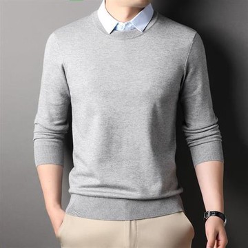 【巴黎精品】現貨+預購 頂級商務針織外套針織衫休閒秋冬大碼男裝-男上衣V領假兩件加厚男上衣3色a1lf37