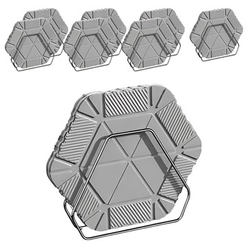 Well Life 悅生活 矽膠折折收納盒 隔熱墊 八入組 灰色  1組