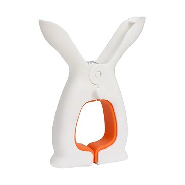 可愛兔耳防風曬衣夾 10入 (小) PC+TPR材質  橘色  1組