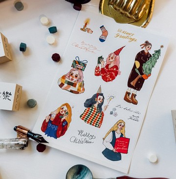 想給你一顆星星一片森林 聖誕貼紙  兩張一組