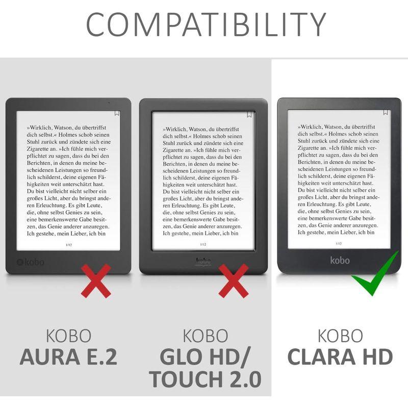 kwmobile カバー 対応: Kobo Clara HD ケース 電子書籍リーダー オートスリープ PUレザー 茶色 ライトブラウン