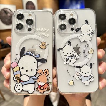 磁吸magsafe適用iPhone17promax手機殼蘋果14pro可愛15新款11創意卡通12透明硅膠軟15plus帕恰狗無線充電女生