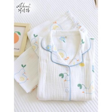 純棉秋季款產后哺乳女孕婦睡衣