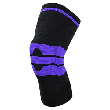 AOLIKES 奧力克斯 7721雙彈簧護膝 矽膠減震透氣 男女通用  M  1個  黑色 + 紫色