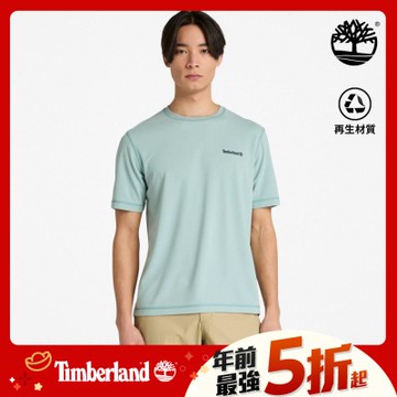 Timberland官方旗艦 中性藍色款寬版短袖LOGO T恤|A5RUGEYO