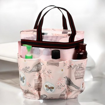 【現貨+滿額贈】粉嫩多隔層手提沐浴袋｜防水洗漱包 浴室收納 健身盥洗 出差住宿好攜帶