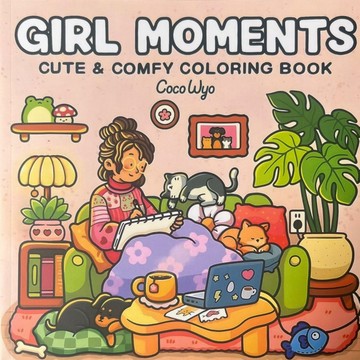 💖免運！臺灣有貨💖美版爆款塗色繪畵本圖畵本帶圖案繪畵解壓塗色本女孩diy【可開票】