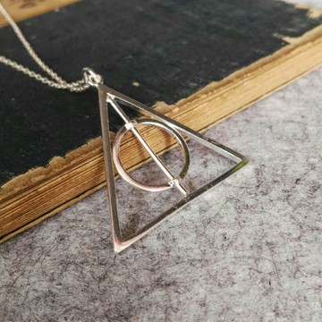 死亡圣器項鏈  格鄧的定情信物925銀項鏈 毛衣鏈