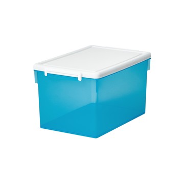 【日本天馬】ROX系列簡約風掀蓋收納箱-60L-3入-多色可選湖水藍