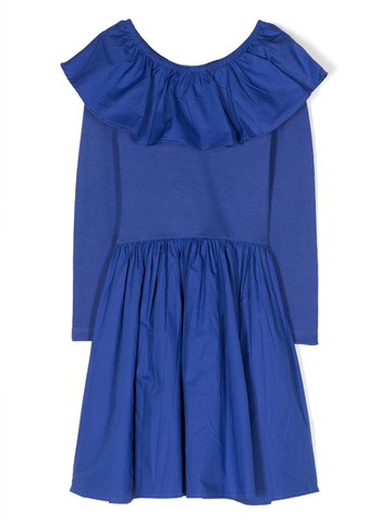 Molo - Cille pleated midi dress - kids - Elastane/Organic Cotton - 146-152 - Blue