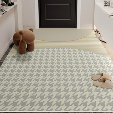 侘寂風 防滑PVC皮革地墊  140 x 120cm  花田 綠色  1個