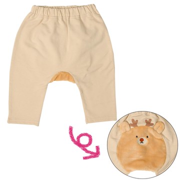 akachan honpo - 造型屁屁褲-刷毛 動物-淺卡其色