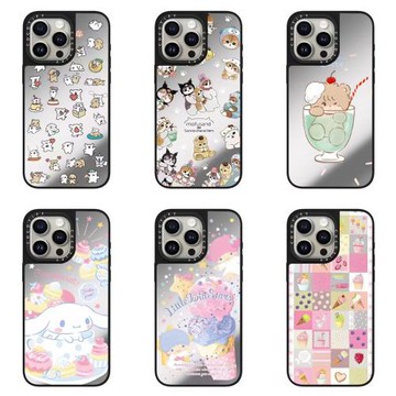 CASY鏡面聯名卡通動物甜品合集明星同款12適用Phone16ProMax蘋果15Pro網紅可愛13防摔phone14pro磁吸手機殼