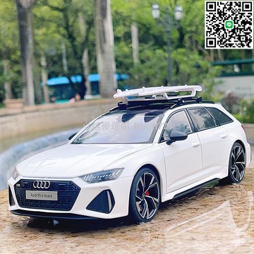 【卓越優選館】1:18 奧迪RS6合金汽車模型 高度仿真避震轉向 成人收藏擺件 車模禮物 男孩玩具 精緻工藝
