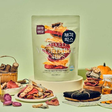 【韓味不二】韓國原裝綜合蔬菜脆片220g*4入組