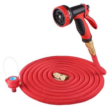 高壓彈力伸縮水管 Set 10公尺頂規款 10段式水槍 附防水束口袋  紅色  1條