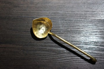 手工黃銅桃子勺/心型勺/湯勺/裝飾勺