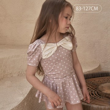 韓國 BANANJ 蝴蝶結公主袖連身泳衣/泳裙