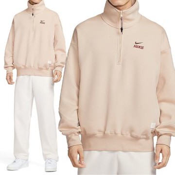 Nike As M Nsw  Cny Bb Flc Hz 長袖 男款 奶茶色 半開襟 新年 馬年 IQ3708-126
