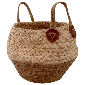 THiRTEEN 拾參家居 草編收納籃  25 x 35cm  1個  草編 棉麻色