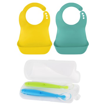 Bebelock 立體防漏圍兜套組  芥末黃+薄荷綠+綠  1組