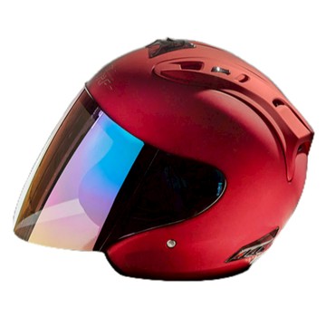 WRF 沃狼 A6 素色 火焰紅 R帽 內襯全可拆 透氣 抗UV40+ 快速插扣 安全帽  半罩