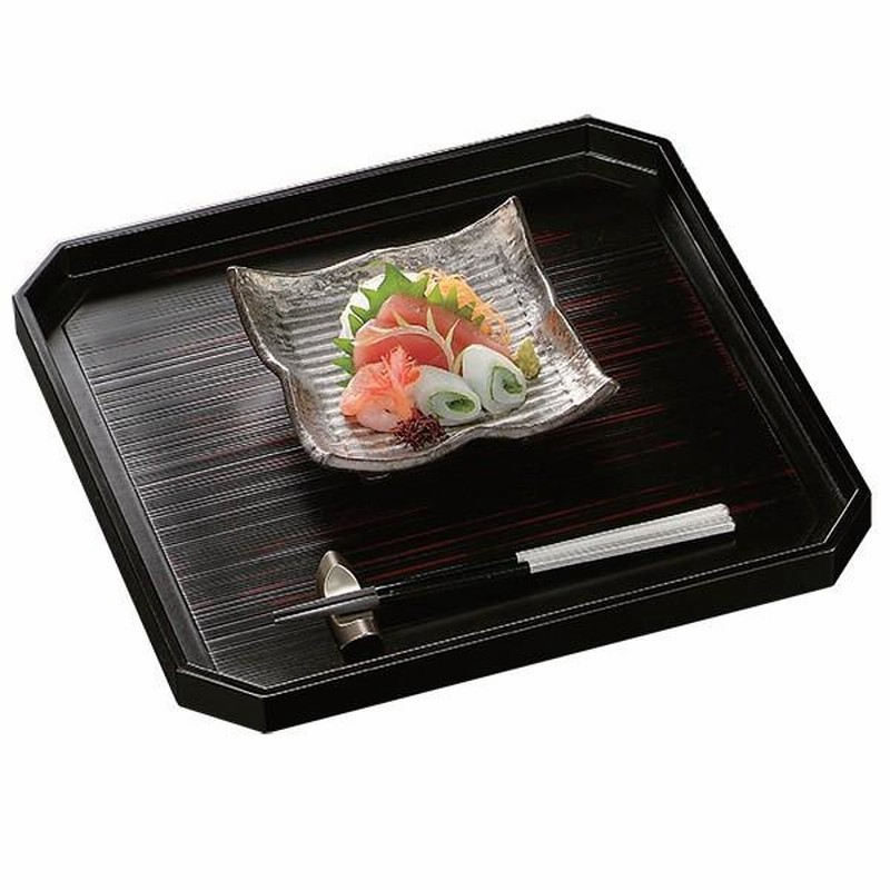 ★業務用漆器正角木目盆黒天朱尺０（約３０５Ｘ３０５ｍｍ）１０枚越前塗日本製新品