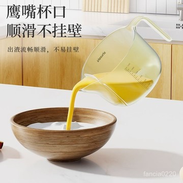 🔥臺灣出貨🔥過濾量杯帶刻度打蛋碗食品級廚房水瓢過濾鷄蛋液分離神器擋闆