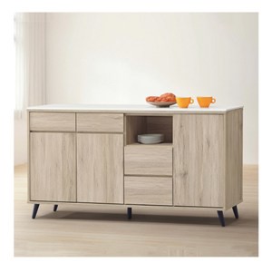 【MUNA 家居】寶雅橡木5.3尺石面餐櫃/碗碟櫃(155)