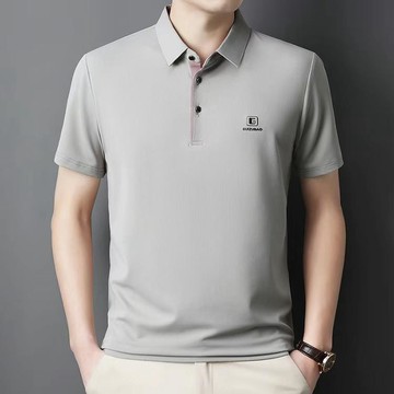 短袖POLO衫男裝2025年夏季純色短袖翻領男士T恤商務休閒POLO上衣