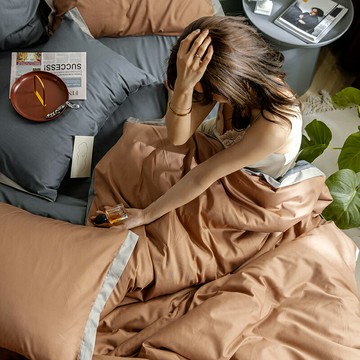 四件套 簡約40支貢緞四件套全棉純棉床單被套床笠床上用品