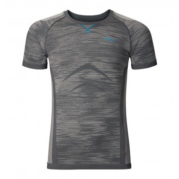 ├登山樂┤瑞士 ODLO 男排汗衣短圓領無縫輕質銀離子-鋼鐵灰/柏金灰 # 18404210459